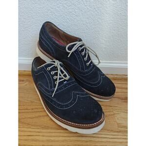 MEN'S GRENSON BLUE SUEDE LEATHER WING TIP OXFORD SHOE SIZE U.K. 9 G/U.S. 9.5-10